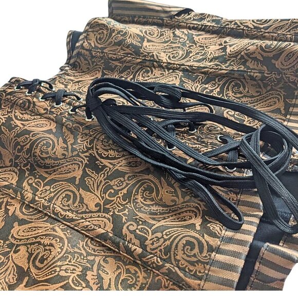 CHARMIAN COLLECTIONS Brown Steampunk Victorian Masquerade Costume Corse - Picture 2 of 10